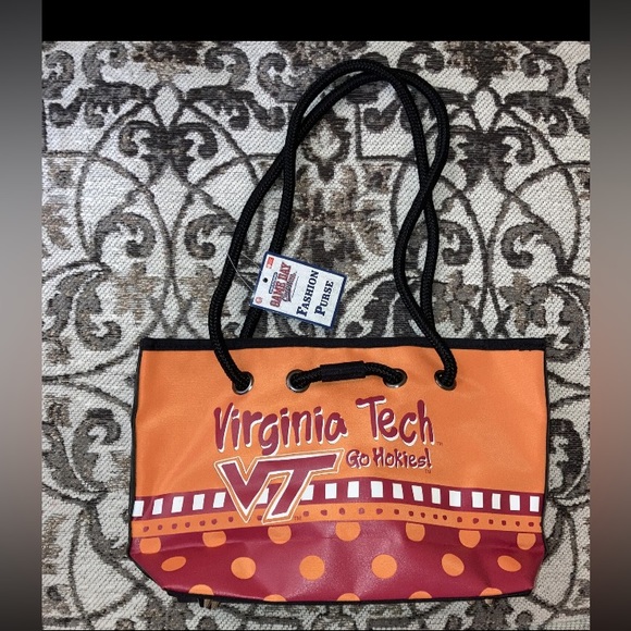 Virginia Tech Hokies VT Handbag Tote Bag Purse Nylon Rope Handle Game Day - Picture 1 of 9